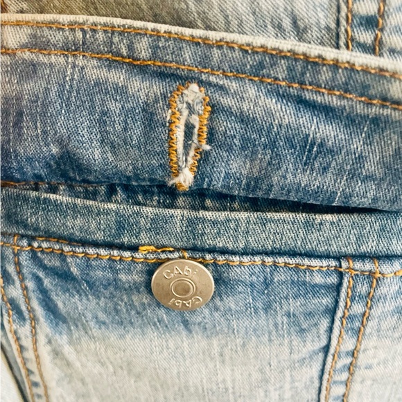 CAbi light blue denim blazer jacket button front #250 stretch Women’s Size L - Picture 8 of 9